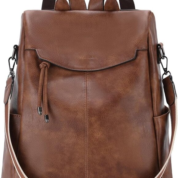 Faux Leather Backpack Purse for Women Anti-Theft Travel Work Daily main image 7
